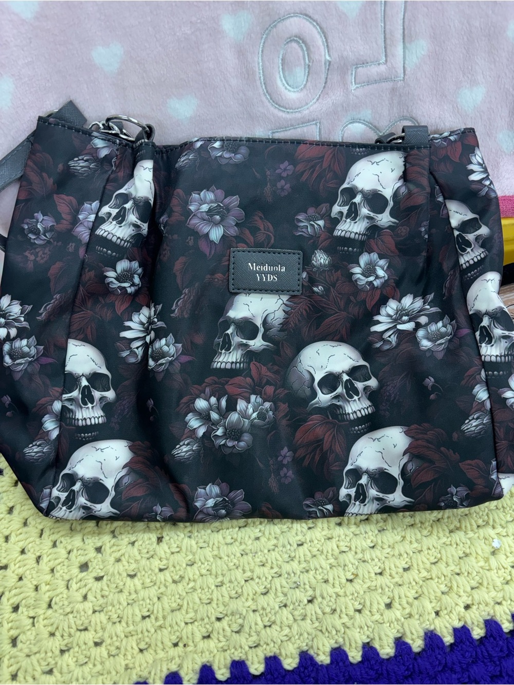 Meiduola skull print shoulder bag #goth #grunge